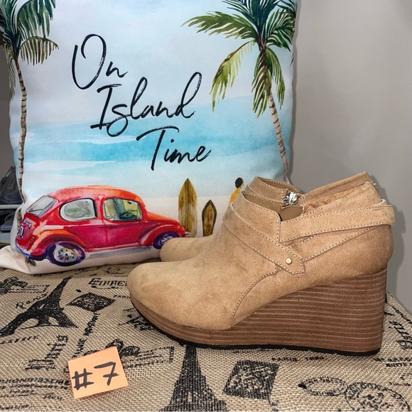 Dr. Scholls NWOB! Be Energized Whats Good Brown Wedge Heels Booties Size 8M - Picture 1 of 13